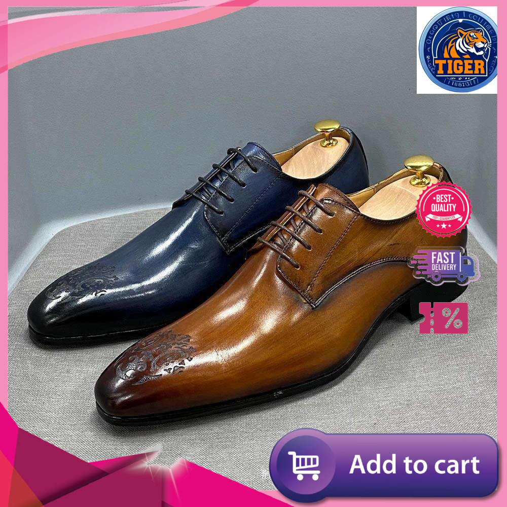 Ddmytiger Business Men S Casual Formal Derby Fashionable Carved Pointed Leather Shoes Outdoor Shoes