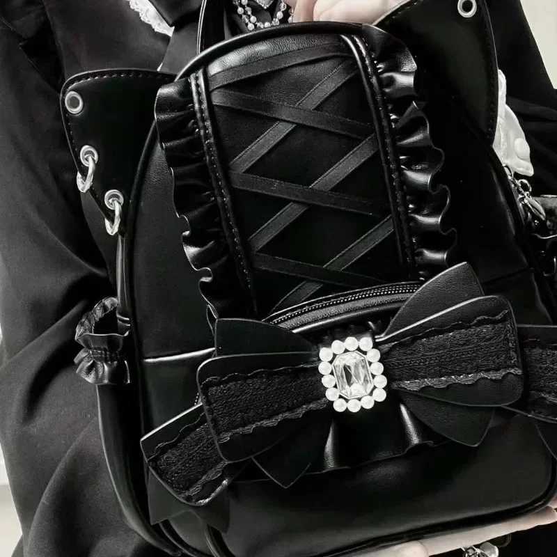 Japanese Ita Mochila Lace Ear School Bag Cute Large Capacity Mochilas Mujer New Bow Women Bags Student Backpack Z250512