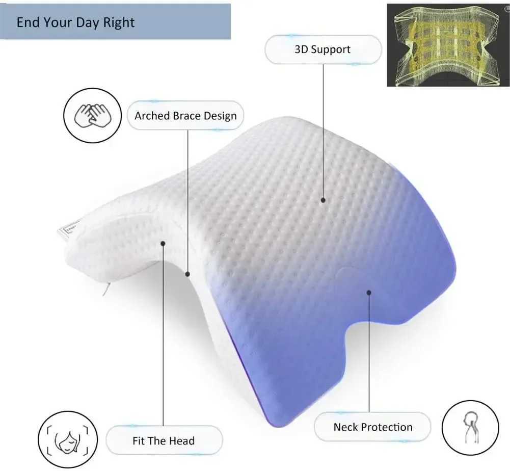U-Shaped Curved Orthopedic Pillow for Sleep Memeory Foam Hand Hollow Orthopedic Products Neck Travel Side Sleepers Neck massageW250512