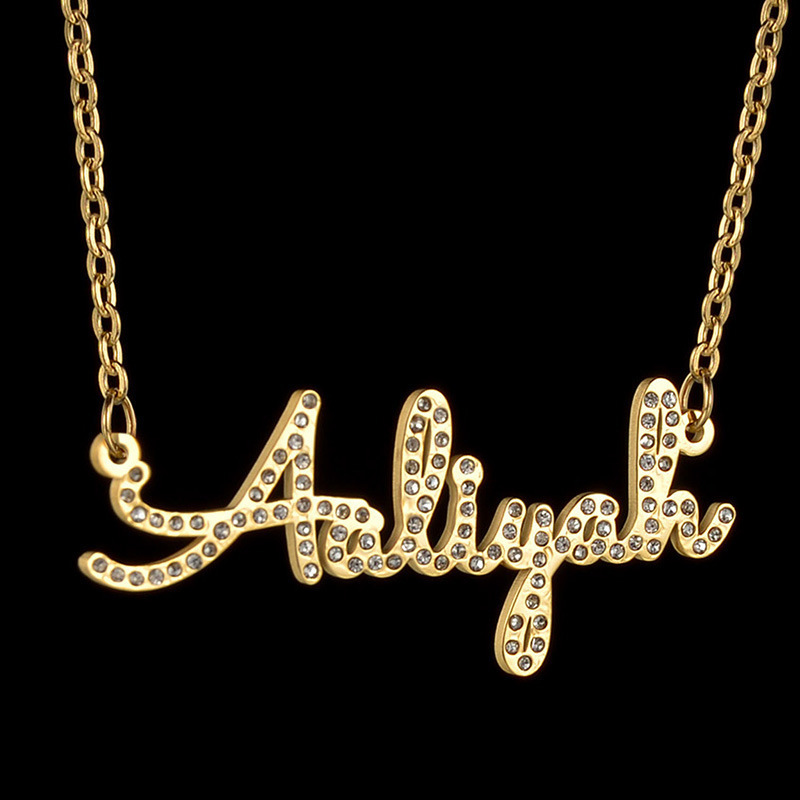 Custom necklace custom English name necklace HIPHOP alphanumeric full diamond micro inlaid pendant