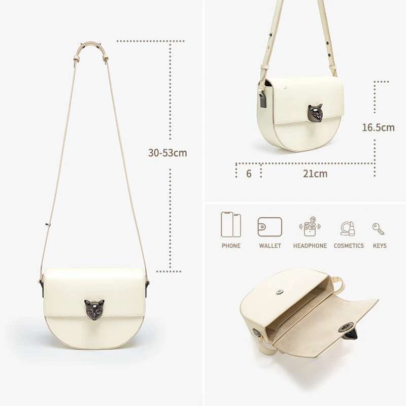 BAFELLI Women's 2025 NEW GENUINE LEATHER FASHION CROSSBODY CAT BAGS FEMALE CASUAL STYLISH SADDLE SHOULDER PURSE BRAND