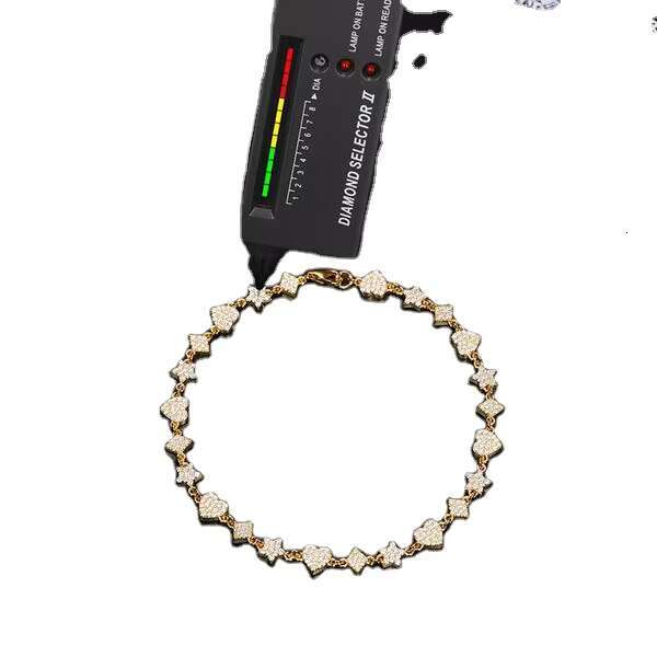 High Quality Unisex Iced Out Moissanite Heart Bracelet for Women Men 925 Sterling Silver Fine Jewelry Christmas Gifts