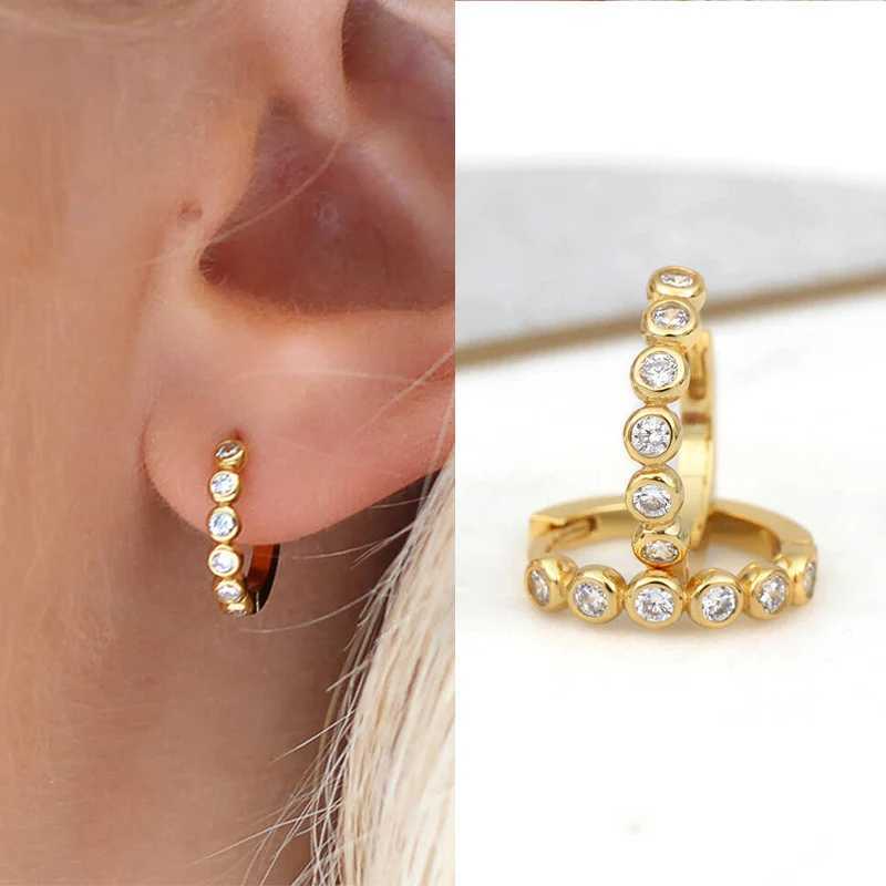 Earrings For Women Fashion Hoop Bright Zirconia All Match Trend Daily Wear Jewelry Accessories - view 3