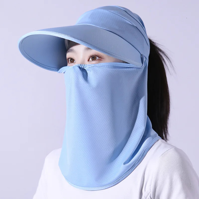 COKK Summer Hats For Women Sunscreen Outdoor Anti UV Cycling Beach Hat Female Floppy Foldable Ladies Gorro Sunhat Face Cover 250512