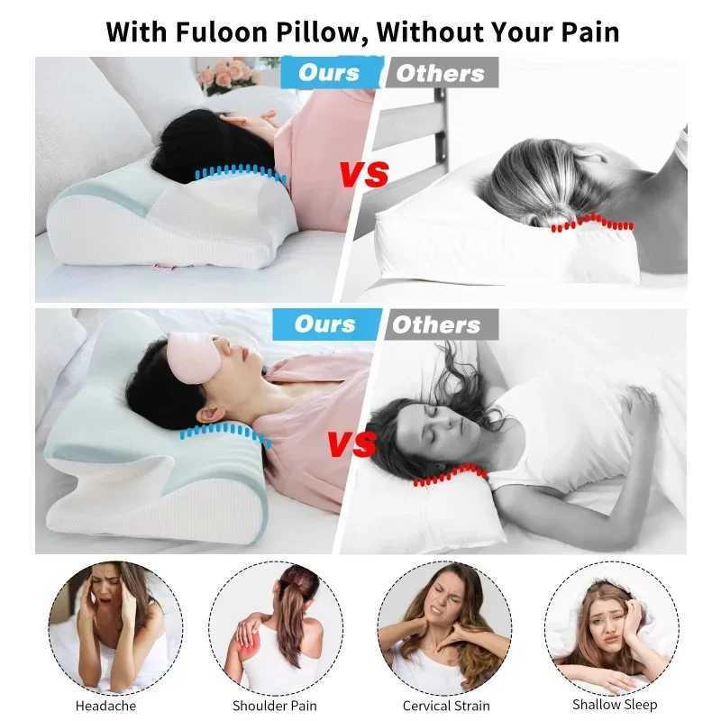 Neck Healthcare Bed Pillow Butterfly Sleep Memory Pillow Slow Rebound Comfortable for Ion Sleep Pillow Cervical OrthopedicW250512