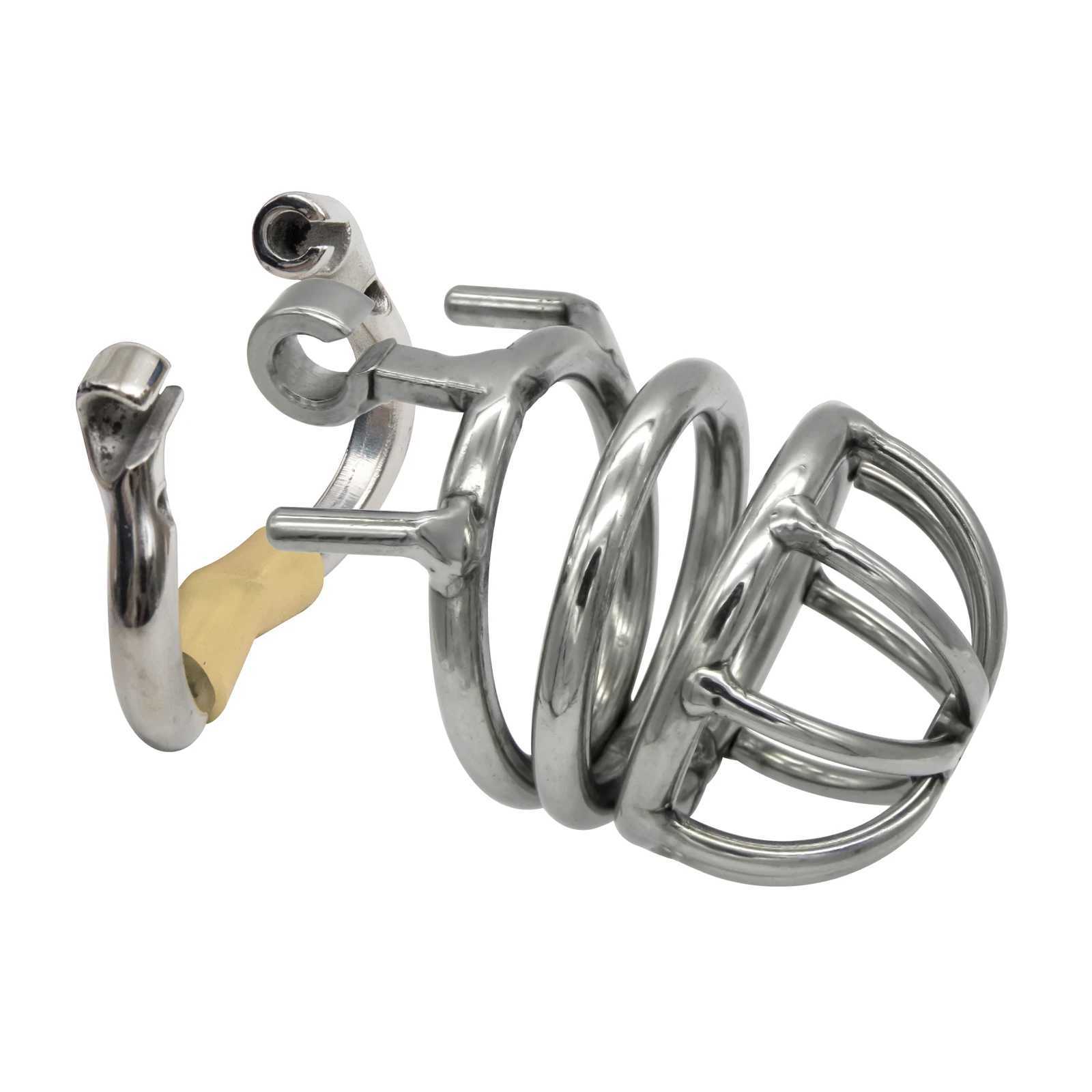 Ergonomic Stainless Steel Stealth Lock Male Chastity DeviceCock CagePenis LockCock RingChastity BeltS054 W250512