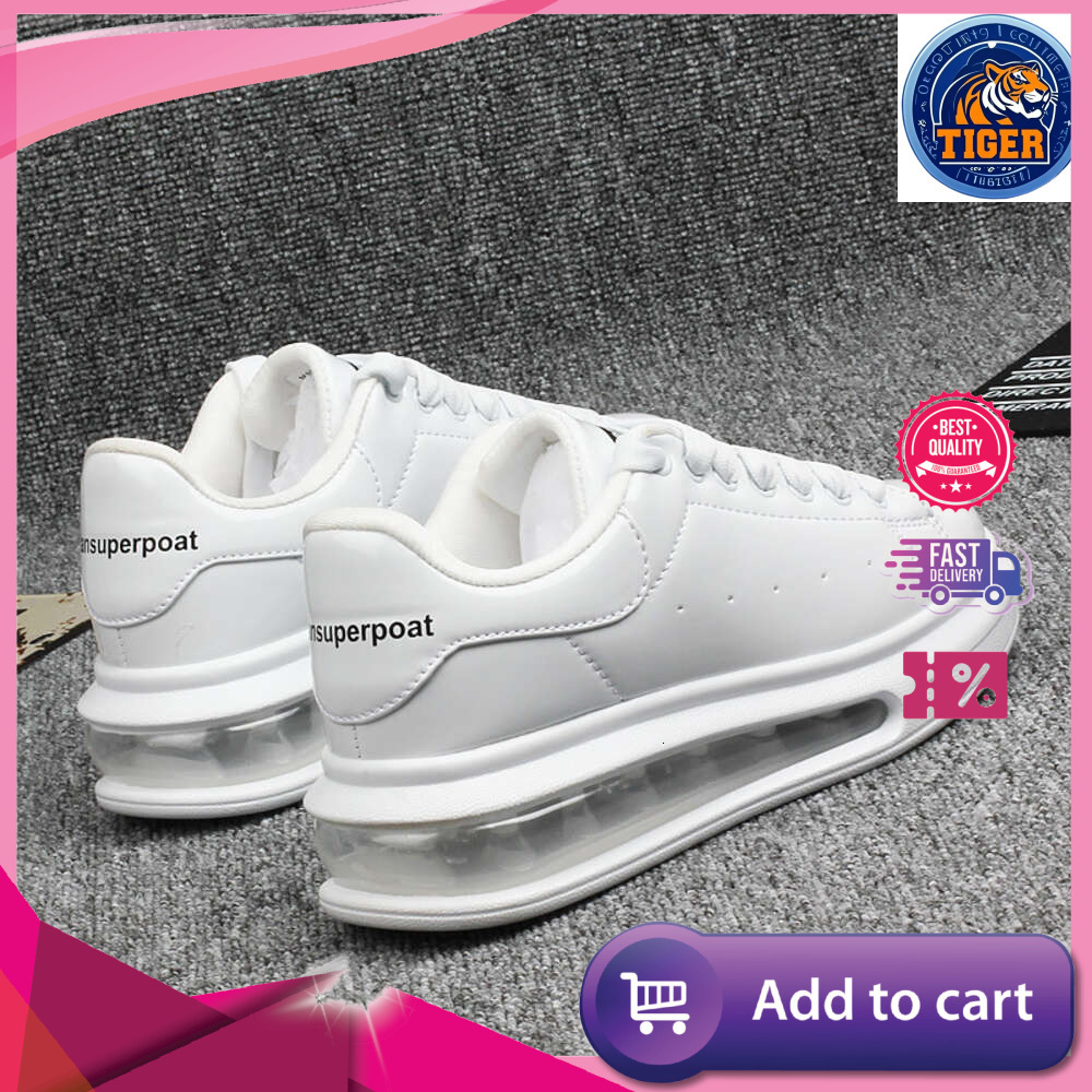 Ddmytiger Leather Shiny Patent Small White Couple Models Air Cushion Women S Skateboard Shoes Sneakers Outdoor Shoes