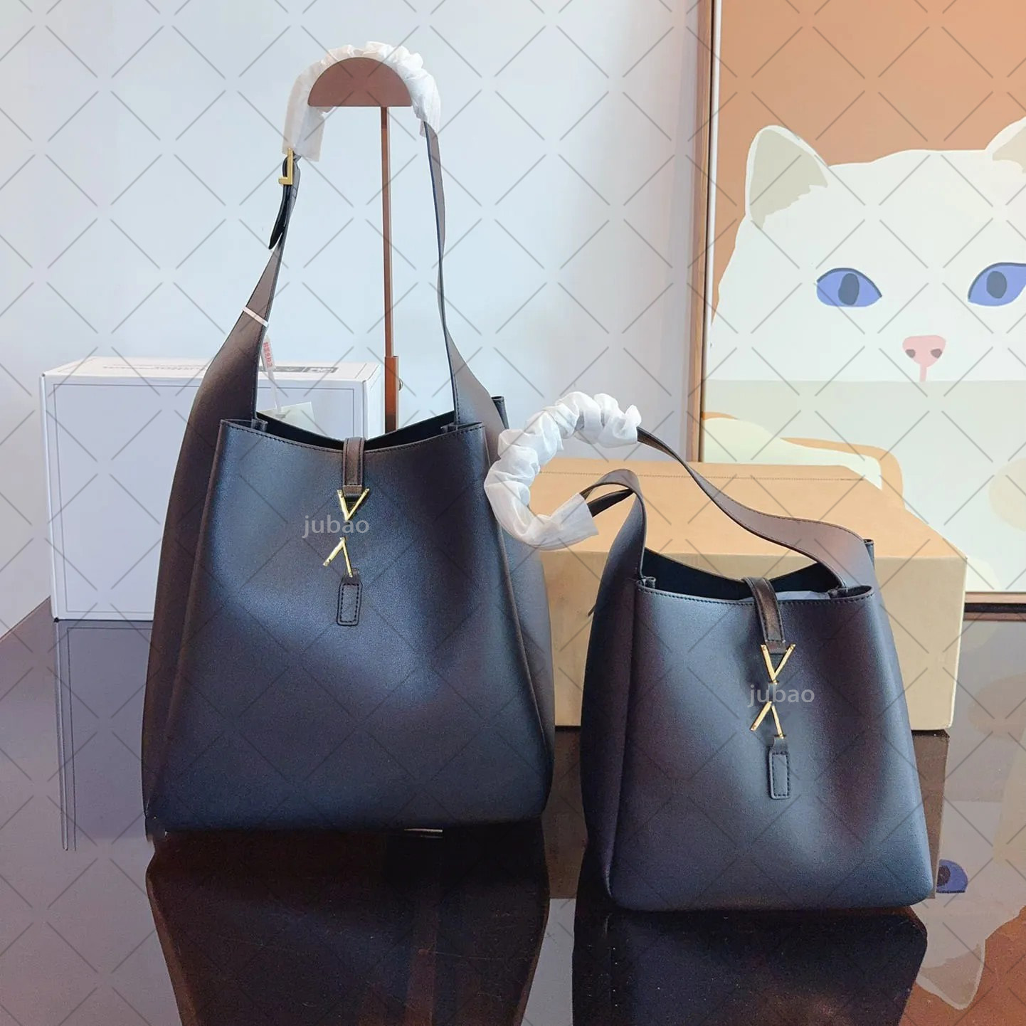 designer bag shopping bags shoulder bags shiny leather bucket bag crossbody tote 2in1 mini purse women bags high quality luxurys handbags shoulder bag