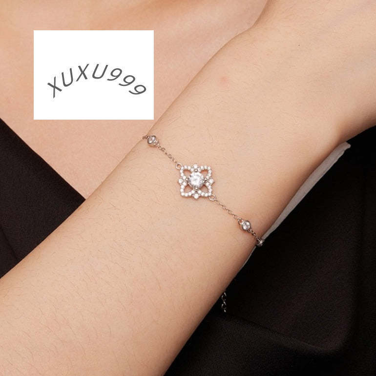 0.50 Ct Moissanite Bracelet Platinum Plated Silver Elegant Bangle
