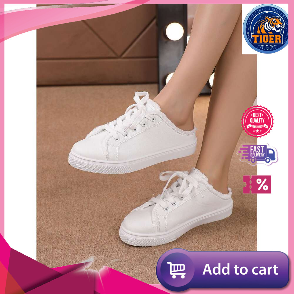 Ddmytiger Size Summer Large New Slippers Women S Fashion Versatile Little White Half Slipperboard Shoes Outdoor Shoes