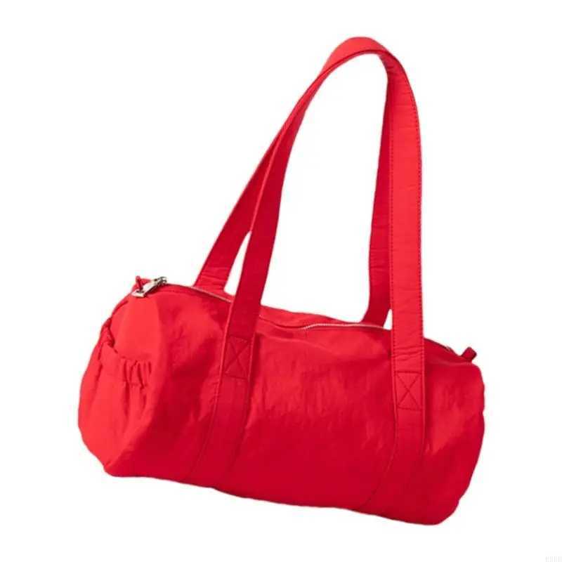 Fashion Nylon Cylinder Handbag Multipurpose Commuters Student Shoulder Bag with Zippers Casual Underarm Purse for LadiesW250512