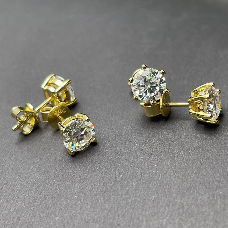 Premium 0.5ct-2ct Earring For Women Classic Original 925 Sterling Silver Jewelry Diamond Stud Earring 250512