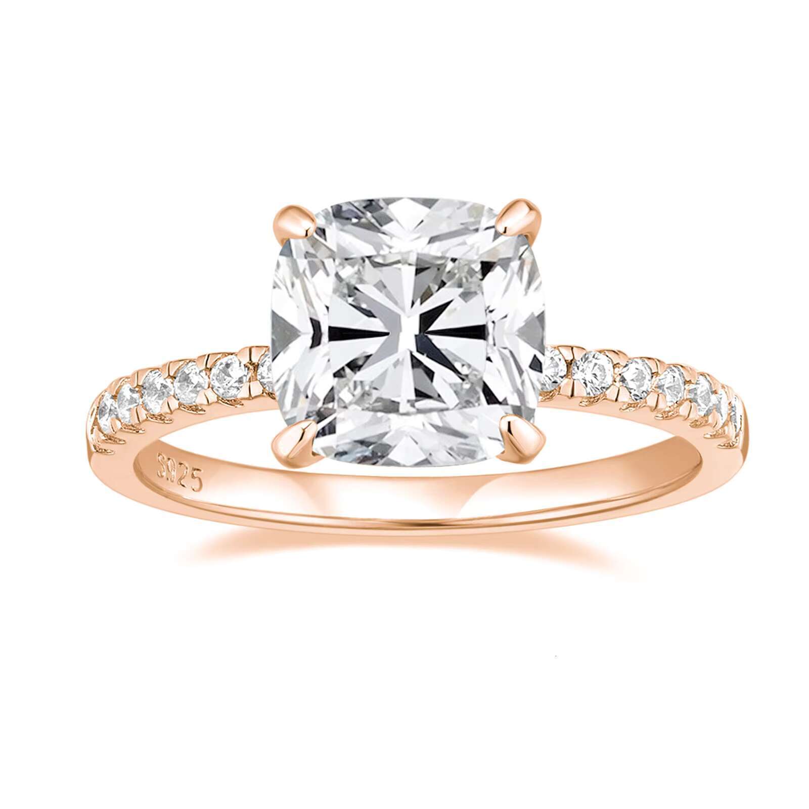 OLAN High Quality Jewelry Ring VVS Moissanite 925 Silver Rings with Certificate Women 4ct Moissanite Engagement Ring
