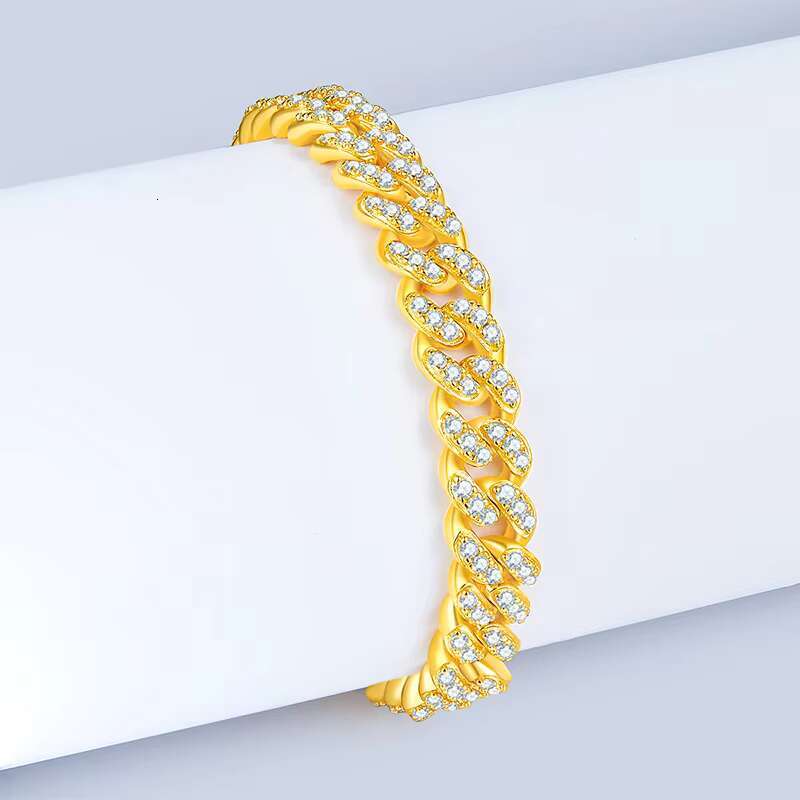 Moissanite Cuban Bracelet for Men - 8mm Thick 925 Sterling Silver Jewelry Wholesale
