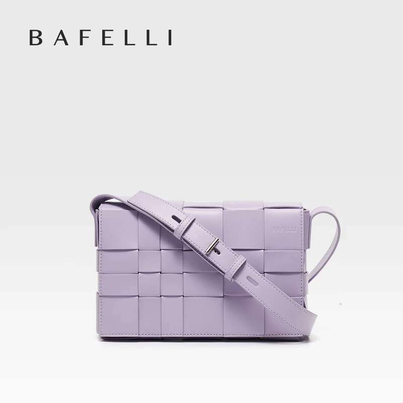 BAFELLI HANDBAG 2025 NEW WOVEN FASHION GENUINE LEATHER BOX BAG SHOULDER CROSSBODY PURSE Women's FEMALE BRAND CLASSICAL