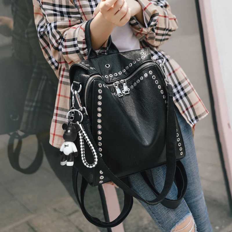 Women Genuine Real Leather Backpack Multifunctional Shoulder Bag Female Travel Teenage Fashion Schoolbag Z250512
