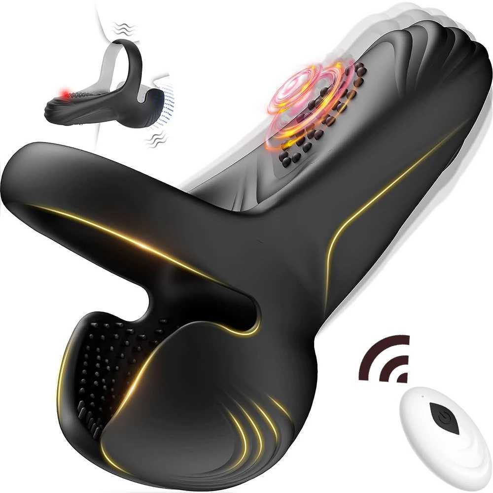 2024 New Male Testicle Massager Vibrator Cock Ring Scrotum Perineum Stimulator Sex Toys for Men Couples Adult Goods 18 W250512