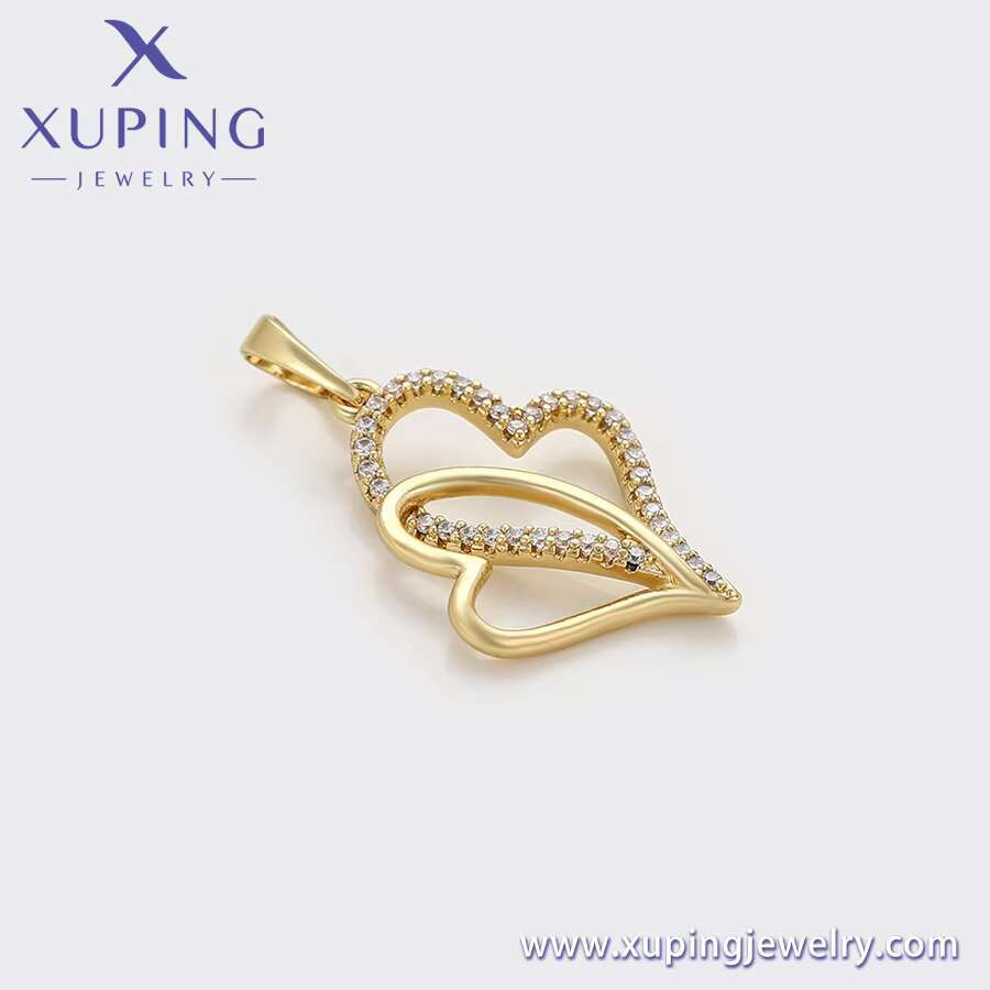 X000939713 Xuping Jewelry Fashion Stacked Zircon 14k Gold Plated Shining Female Girl Pendant