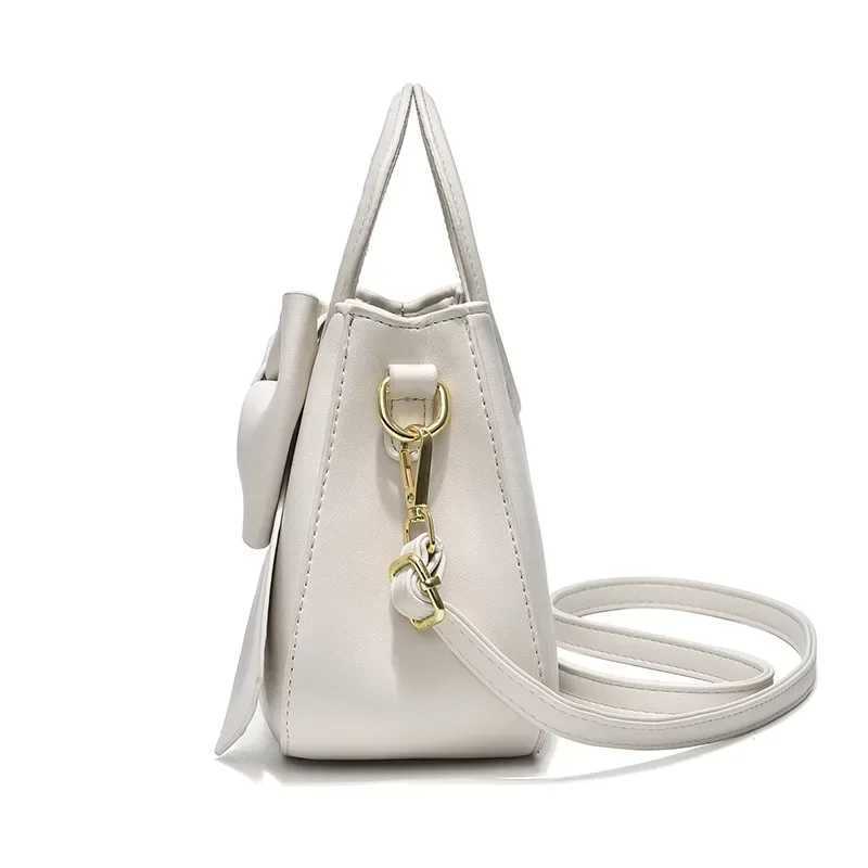 Fashion Casual Handbags For Women Cute Bow Black White Blue Kahki PU Handbags Trendy Daily Shoulder Underarm Bags Womens handbagXJ250512