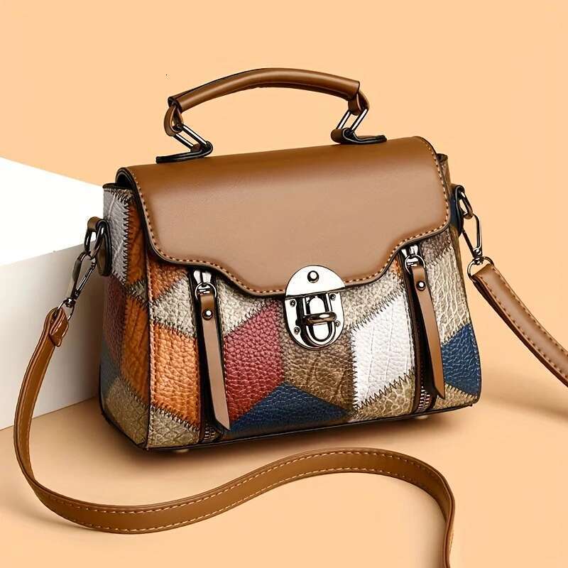 Retro Dia Pattern Handbag For Women Anti-Theft Everyday Crossbody Shoulder Bag, Secure Travel Purse, Vintage Flair Handbags