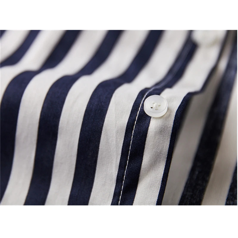 Summer MenBlack Three Quarte Striped Shirt Fashion Slim Shirts Red Black Chemise White Men Casual Camisa Big Size M-4XL 5XL 250509