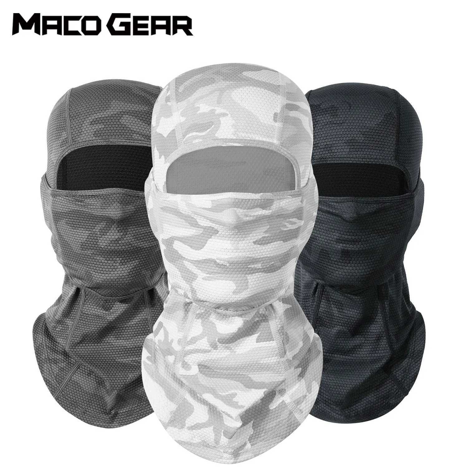 Full Face Mask Cover Balaclava Hat Breathable Sweat Absorption Cool Headscarf Neck Cover for Skiing Riding Sports Headgear MenW250512