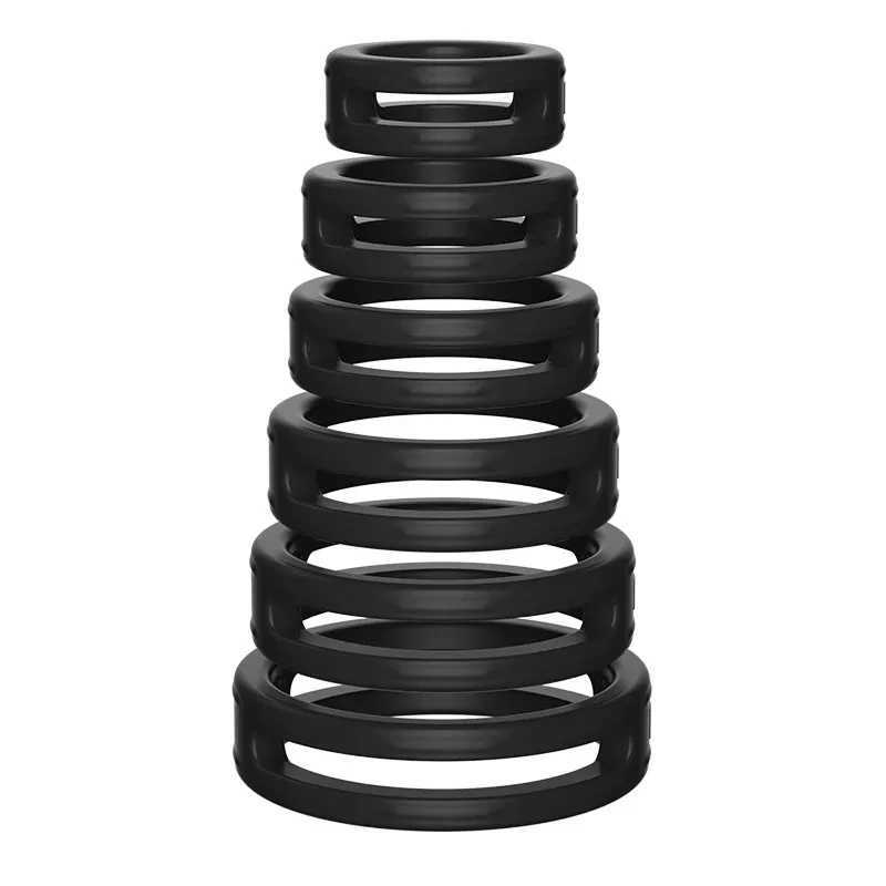Soft Silicone Penis Cock Ring Set Male Ball Scrotum Stretcher Penis Lock Cock Ring Delay Ejaculation Enlargement Sex Toy Big Man W250512