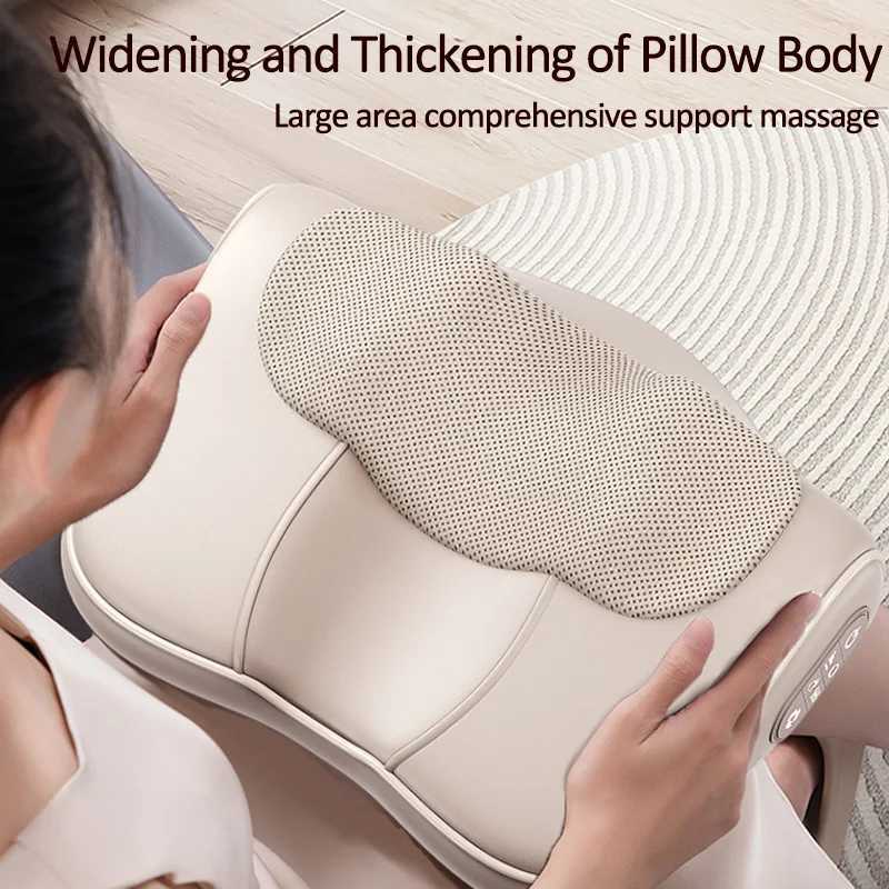 Jinkairui Neck Massage Pillow Cervical Massager Waist Back Shoulder Shiatsu Kneaded Multifunctional Hot Compress Relaxation GiftW250512