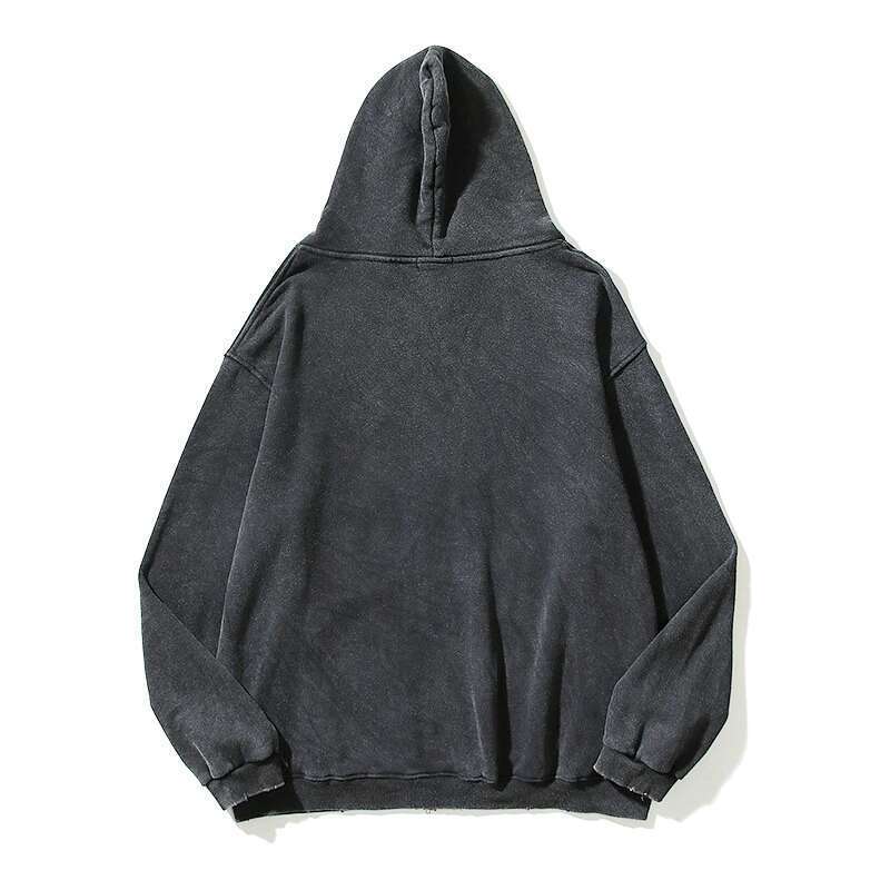 High Street Retro Washed Dirty Cut Zip Hooded Sweatshirtsr Jacket Men And Women Blank Haruku Oversized Casual Hoodies Designer