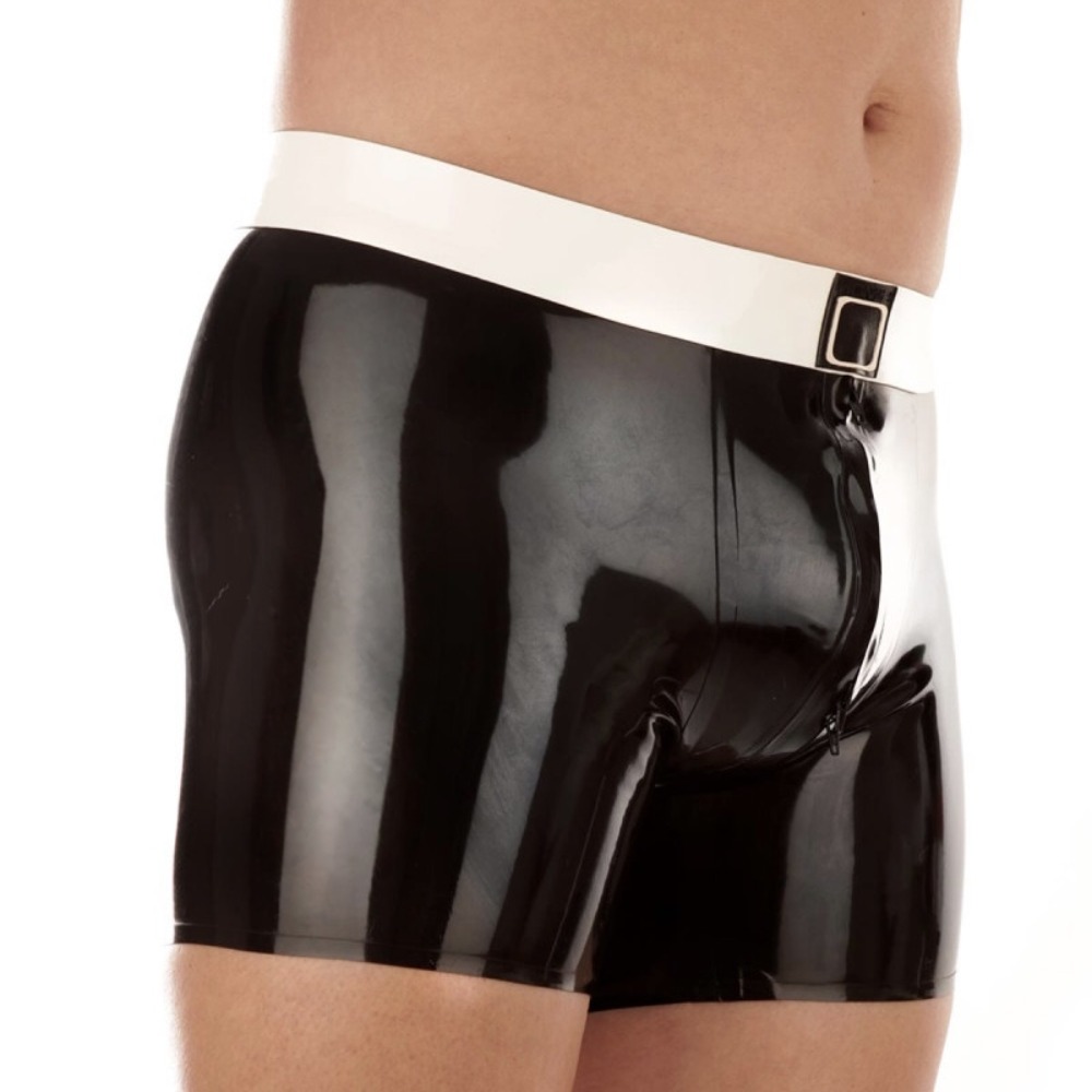 latex shorts eurocat black latex shorts with zipper design handmade natural rubber suit costume cosplay clubwear