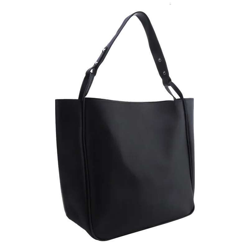 Simple Women Bucket Shoulder New Solid Color Handbags Retro Tote Large Capacity Pu Leather Bags 2024