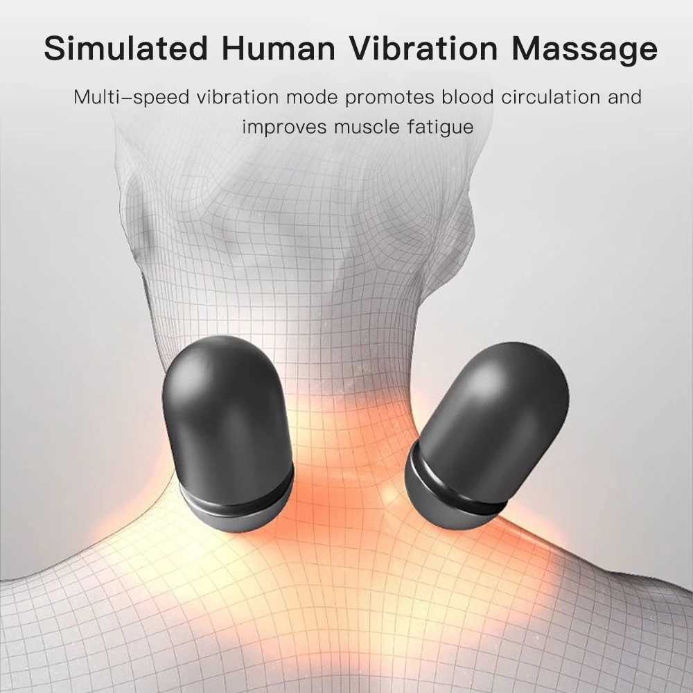 Neck Massage Pillow Heating Vibration Neck Retractor Massager Back Cervical Traction Relax Sleeping Memory Foam Spine SupportW250512