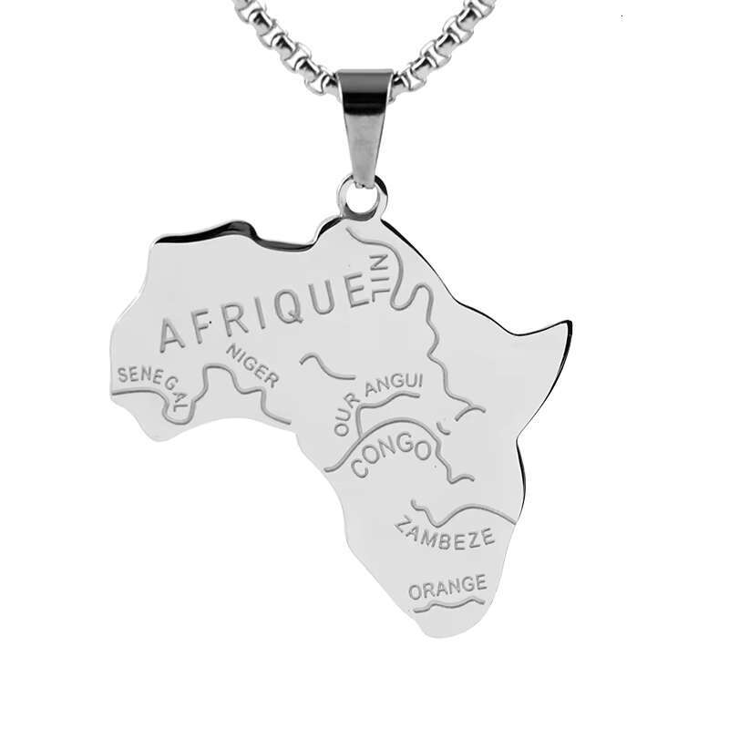 Professional Manufacturer Africa Map Hiphop Ladies Jewelry African Titanium Necklace Pendants Customized Factory