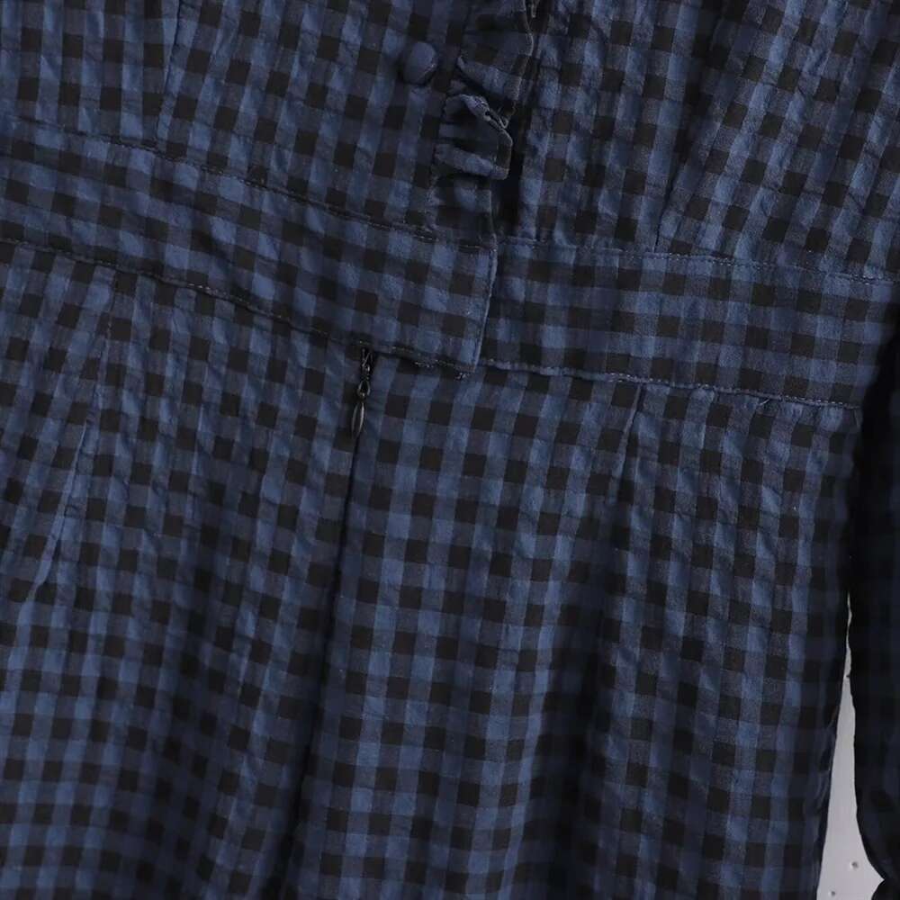 BM&MD&ZA Winter New Women's Clothing Style Slimming and Simple Small Grid Printed jumpsuit Pants