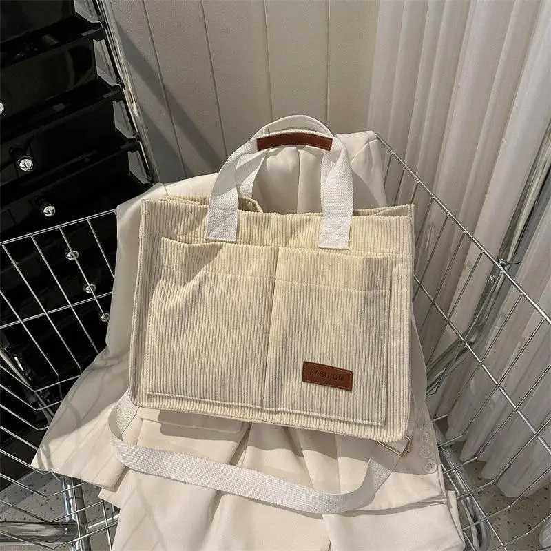 Womens Corduroy Tote Bag Large Capcity Handbags for Women Commuting Womens Bag Messenger Shoulder Bag Female HandbagW250512