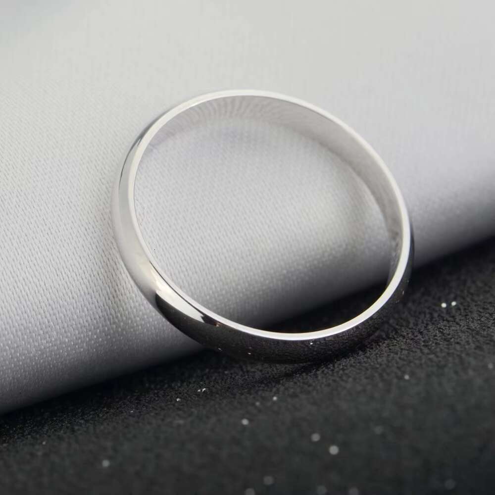 Wholesale High Polish Simple Jewelry 925 Sterling Silver Couple Ring Wedding 2 3 4 5 MM Ring