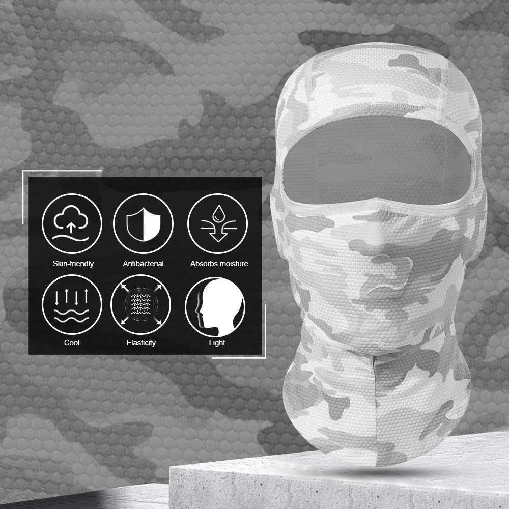 Camo Balaclava Ice Cool Face Scarf UV Protection Breathable Full Face Mask for Hiking Running Camping Outdoor Sports HeadgearW250512