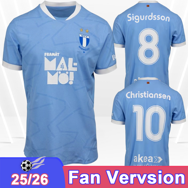 25 26 Malmo Mens Soccer Jerseys KARLSSON LEWICKI ROSENGREN KIESE THELIN CHRISTIANSEN EKONG OLSSON STRYGER Home Football Shirts