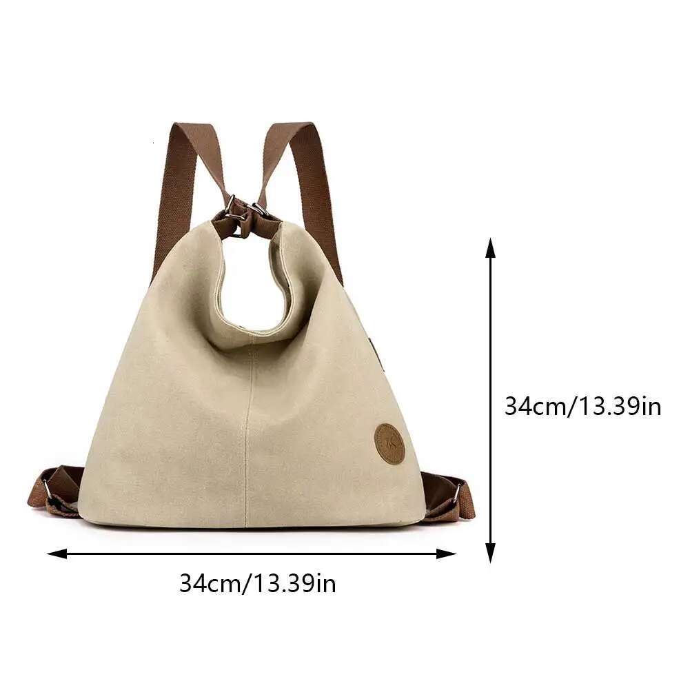 Women's Convertible Backpacks Large Capacity Simple Tote Handbag Multifunctional Double Shoulder Bag with Zipper Pocket Knapsack