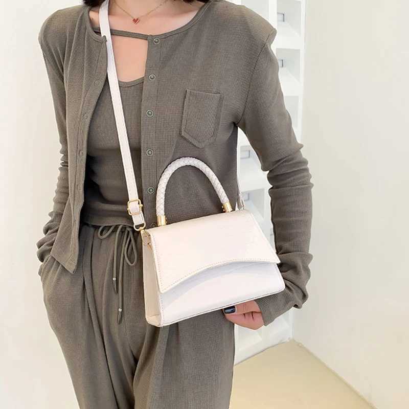 Womens Bag Western Style Shoulder Bag Handbag Korean Version Crocodile Pattern Small Square Bag Fashion And Simple Crossbod Z250512