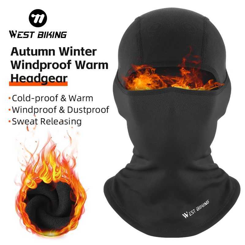WEST BIKING Winter Fleece Cycling Cap Warm Running Scarf Balaclava Velvet Bike Full Face Cover Headwear Climbing Fishing HatW250512
