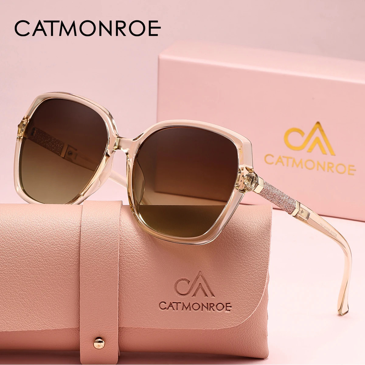 CATMONROE y Polarized Women Sunglasses Butterfly Frame Pink Gift Box Fashion UV400 Sun Glasses Apparel Accessories 250512