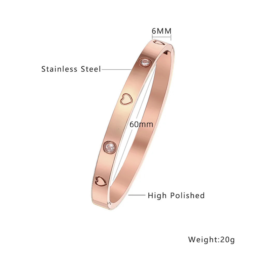 Htpwe Stainless Steel Zirconium Embossed Bracelet Set For Women 18k Gold Plated Couple Holiday Gift Party Daily Jewelry 250512
