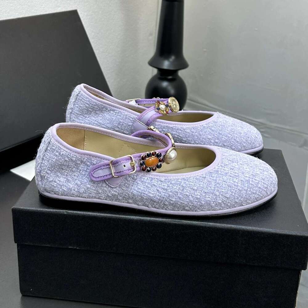 Women Size35-41 Genuine Leather Ballet Flats Mary Janes Round Toe Buckle Strap Lovely Designer Shoes Zapatillas De Mujer