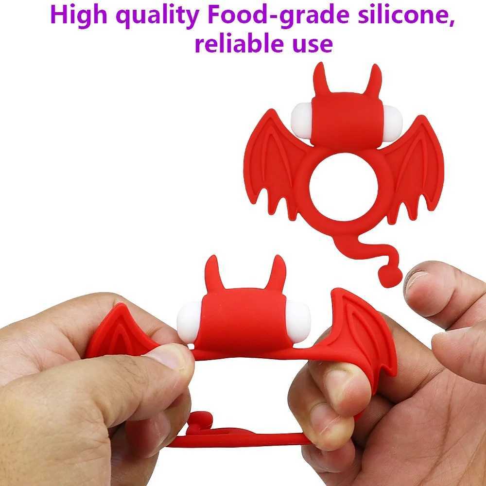 Soft Silicone Dual Vibrating Cock Ring Dick Penis Ring Cockring Adult Sex Toys for Men for Couples Enhancing Harder Erection W250512