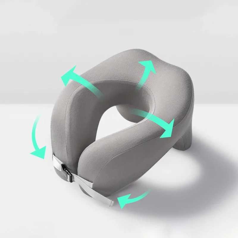 Travel Pillow U-Shape Pure Memory Foam Neck Pillow For Airplane Office Nap Cervical Pillows Flight Sleeping Head Neck SupportW250512