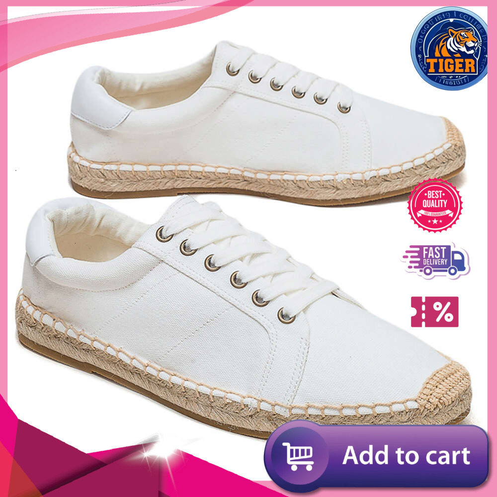 Ddmytiger S Men Fisherman Spring Summer New Linen Canvas Simple And Casual Grass Woven Soft Sole Lace Up Sports Shoes One Foot Pedal Outdoor Shoes