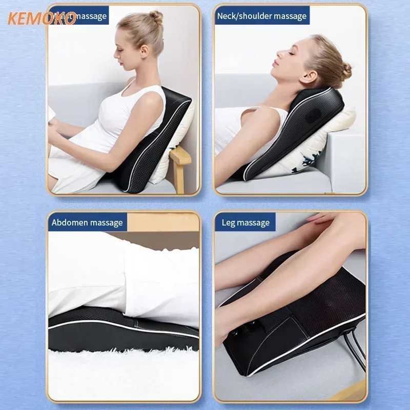 Electric Shiatsu Head Neck Cervical Ttraction Body Massager Car Back Pillow with Heating Vibrating Massage Device Foot MassageW250512