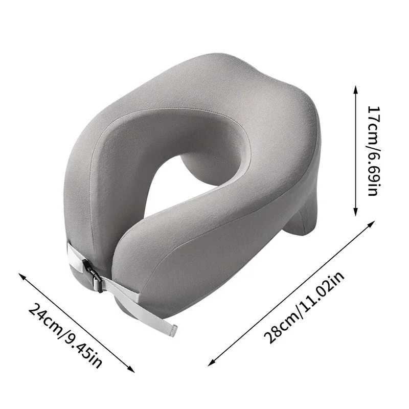 Travel Pillow U-Shape Pure Memory Foam Neck Pillow For Airplane Office Nap Cervical Pillows Flight Sleeping Head Neck SupportW250512