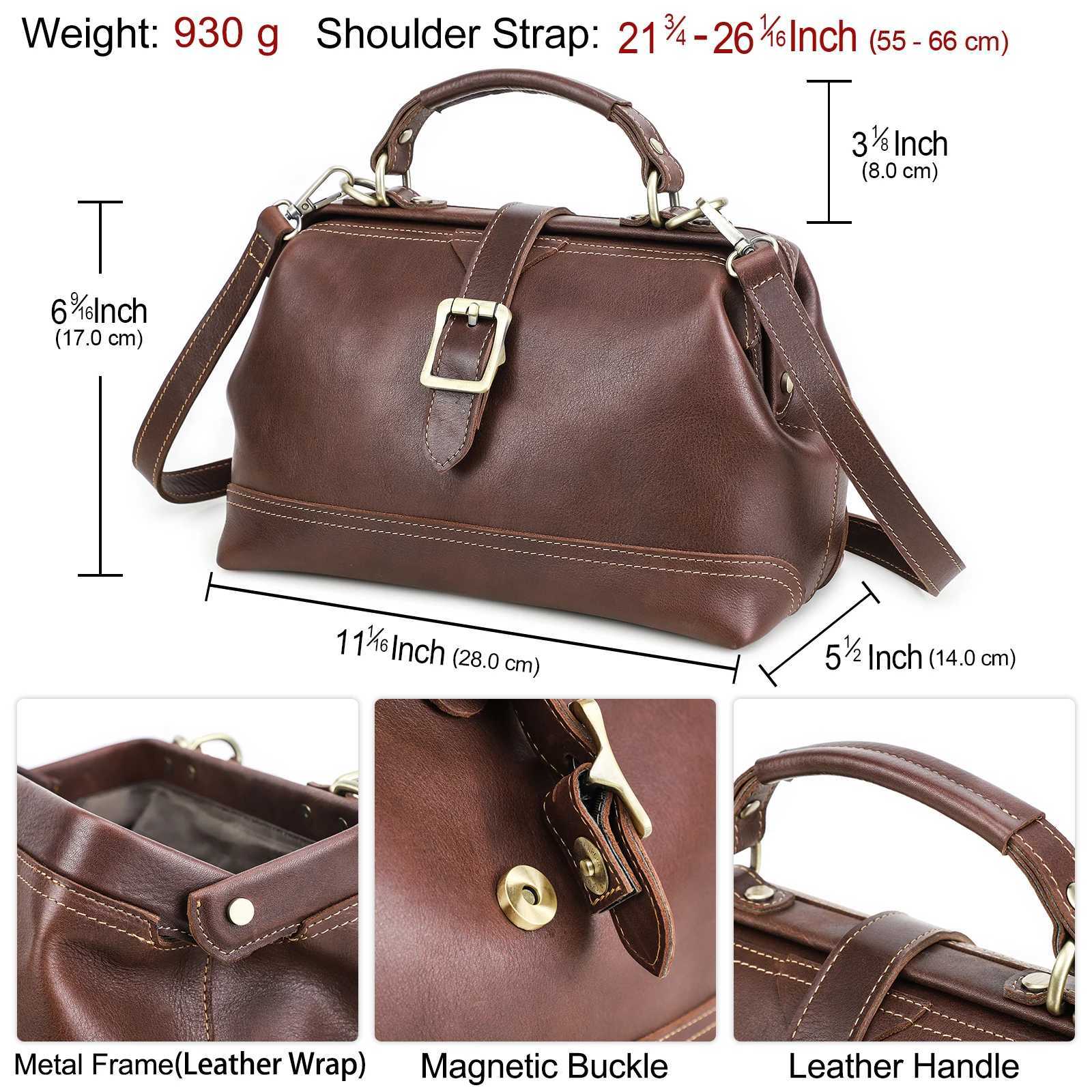 CONTACTS Genuine Leather Sling Shoulder Bags for Women Designer Tote Bag Womens Bag Handbag Fashion Ladies Doctor Bag Z250512